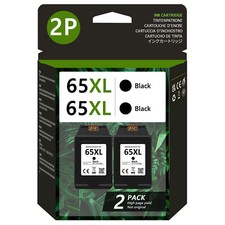 65XL Black Ink Cartridge for HP 65 Printer Envy 5020 5052 Deskjet 2622 2680 3700