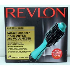 Revlon- Pro Collection Salon One-Step Hair Dryer & Volumizer- Teal Colored- NEW