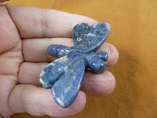 Y-DRAG-702 Blue gray sodalite DRAGONFLY fly FIGURINE gemstone love dragonflies