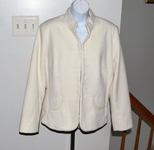 NWT Chico's Smooth Plush Jacket Antique Ivory Ladies Sz 3 Fully Lined