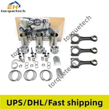 Overhaul Rebuild Kit+3pcs Connecting Rod For Kubota D662 Engine D662-E D662-EB