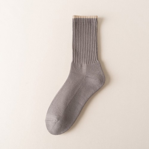 5 Paar Herren Sport Baumwollsocken Set warm einfarbig Streifen Freizeit Crew Socken - Bild 5 von 12