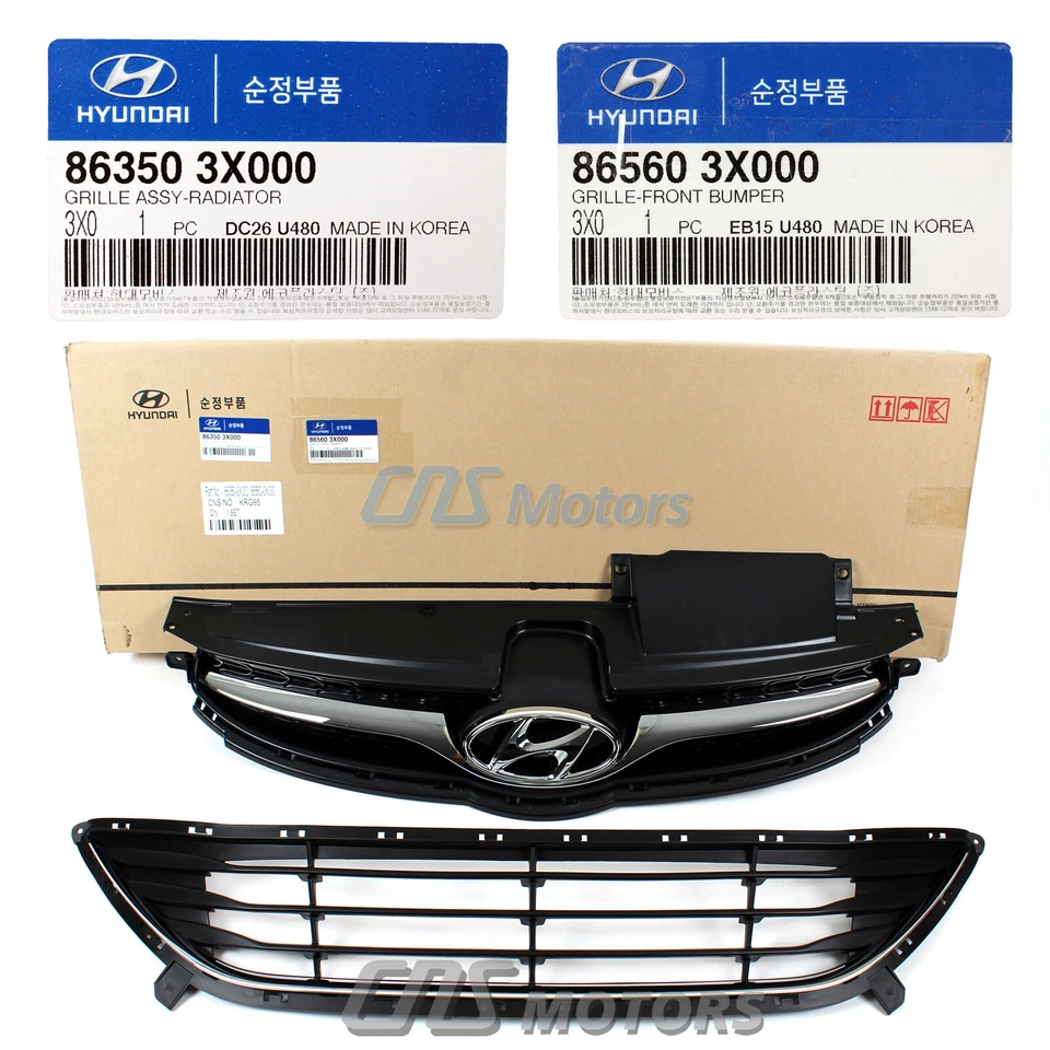 GENUINE Grille Radiator Upper & Lower for 2011-2013 Hyundai Elantra 863503X000 Foto 4 de 4