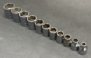 Snap on Tools 11pc 3/8" Drive SAE 6pt Shallow Sockets Chrome Standard Socket Set