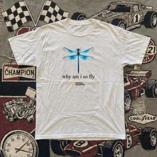 National Geographic Blue Dragonfly Design T-Shirt S-5XL Unisex
