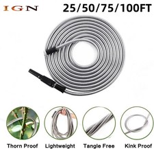 Lightweight Flexible 25/50/75/100FT Stainless Steel Metal Garden Water Hose Pipe