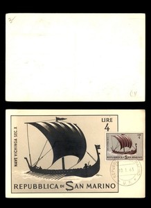 Mayfairstamps San Marino 1963 10th century Viking ship Post Card aaz_83275