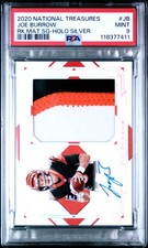 2020 NATIONAL TREASURES RC MAT SIGNATURES #JB JOE BURROW 20/25 PSA 9 AUTO