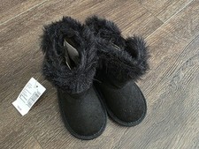The Children's Place Black Faux Fur Lined Black Boots Toddler Girls Size 5
