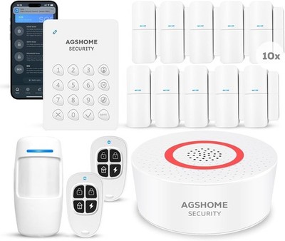 AGSHOME Wireless Alarm System, 15 Pack WiFi Security Burglar System Wireless 120