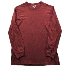 Duluth Trading Long Sleeve T Shirt Mens Large Maroon Slim Fit Longtail Tail