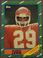 1986 Topps #312 Albert Lewis Rookie Football card Kansas City Chiefs!. rookie card picture