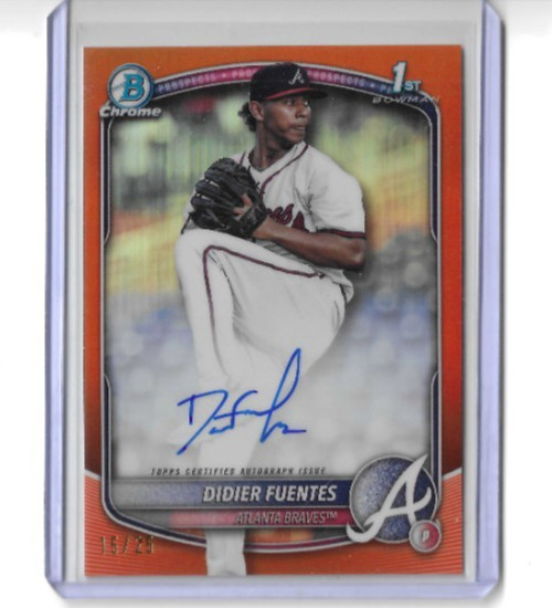 2025 Bowman Chrome Didier Fuentes #CPA-DFU True Orange Refractor Auto /25 Braves