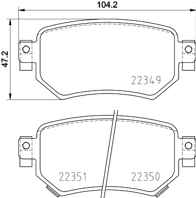 Hinterachse Hella 8DB 355 025-561 Bremsbelagsatz, Scheibenbremse FüR Mazda-image