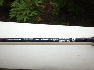 RARE ALL STAR IM10X USA MADE MWR2 1 PC EX FAST HVY ACT 6'8'' FISHING ROD 807C
