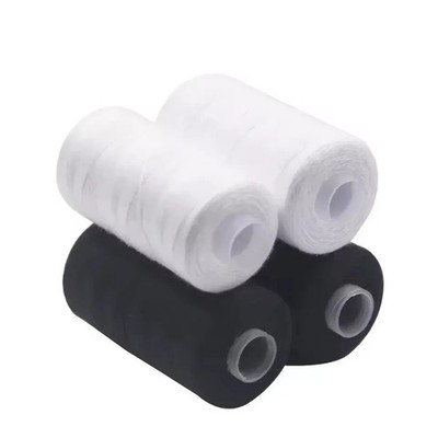 2PCS 500M Sewing Thread Set | Polyester Strong Durable Black White Hand Machine