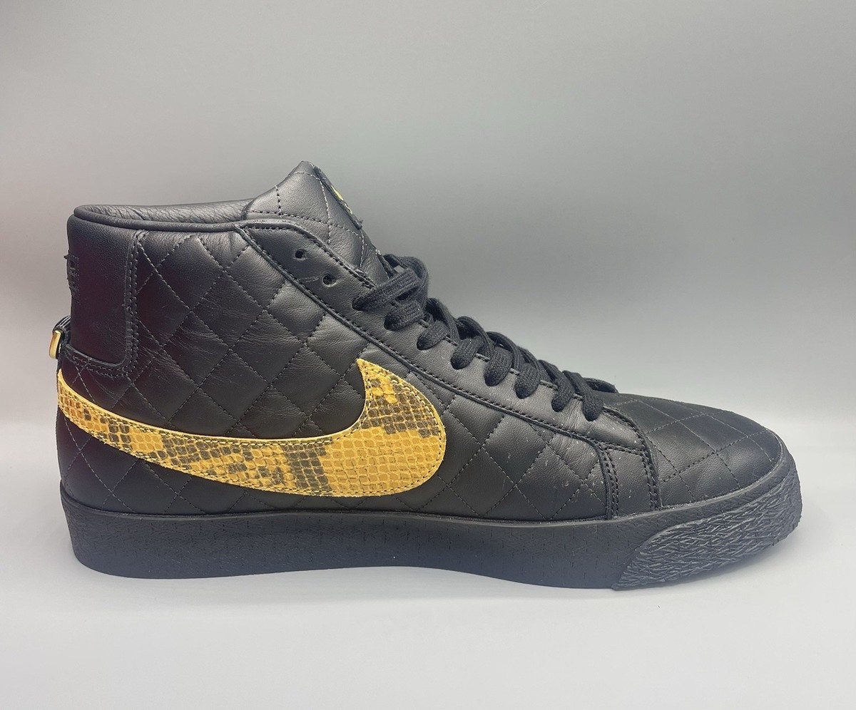 Nike SB Supreme Zoom Blazer Mid QS Black Snakeskin Quilted Men's