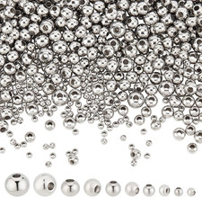 NBEADS 1050 Pcs Stainless Steel Spacer Beads, 5 Sizes 3Mm, 4Mm, 5Mm, 6Mm, 8Mm ,
