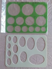 Jumbo Circles & Ovals 2 CTHRU RULER PLASTIC Template STENCILS