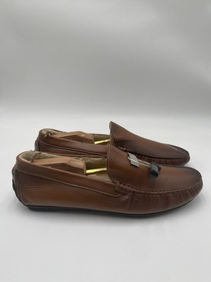 Men s Roberto Cavalli CLASS line Brown Leather Lined Loafers Size 45