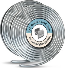 Lead Came - 1/4'' Round H Lead Came for Stained Glass - 6 Ft 2 Pk H Channel L...