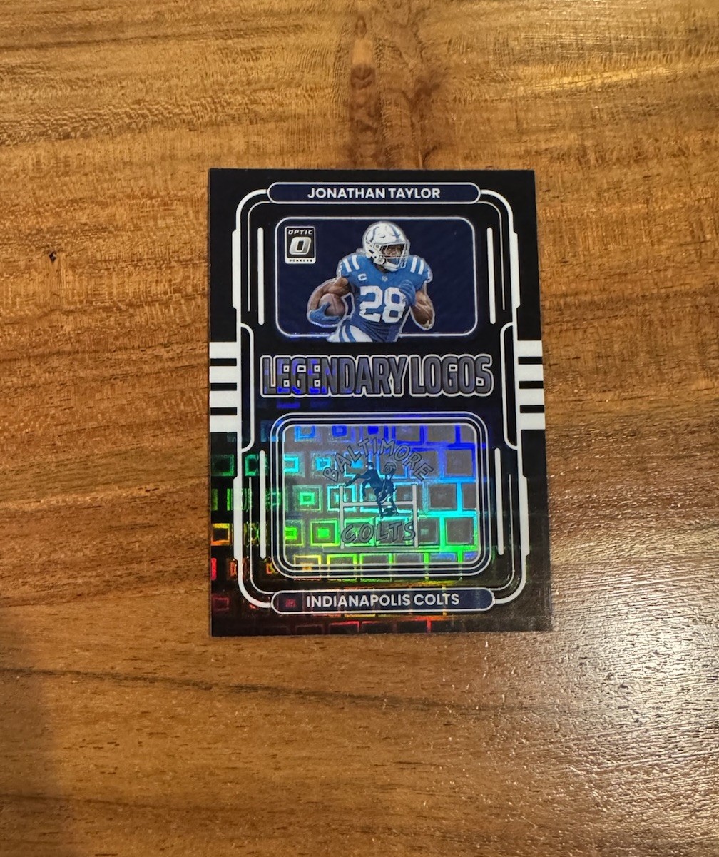 Jonathan Taylor 2022 Donruss Optic Legendary Logos Black Pandora Prizm /25 NRMT+