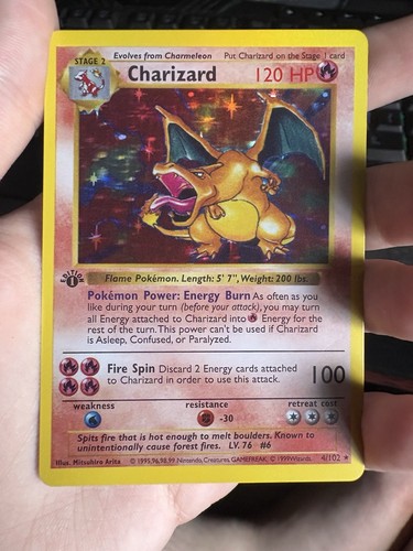 Charizard Holo 1st Edition Shadowless Base Set Raw/ungraded
