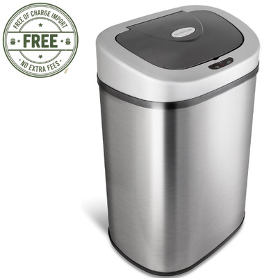 Nine Stars Automatic Trash Can, 21 Gallon Stainless Steel, Motion Sensor, Silver