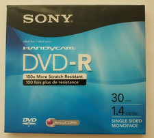 Sony Handycam DVD-R, 1.4 GB 30 Minute Single Sided, Monoface, New Sealed