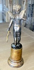 Antique Bronze  Angel Boy Statue With Mask & Bow 10 inches — photo 2