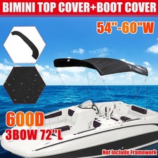 54" 600D Bimini Top Sac Rangement Protection Pour 3 Bow Bateau Voile de Soleil