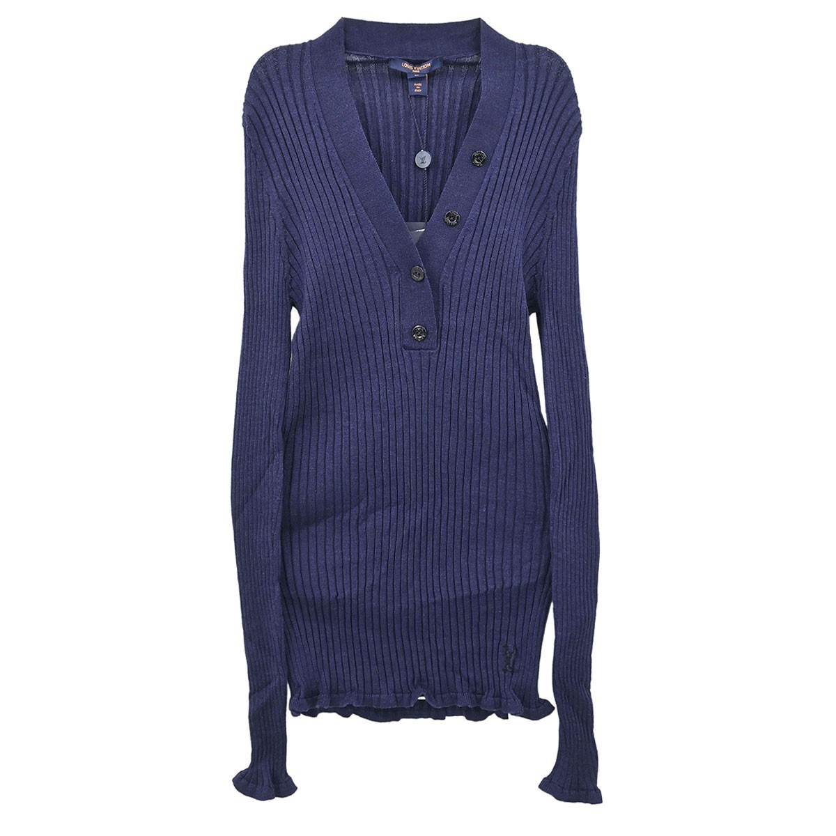Louis Vuitton Long Sleeve Top Navy RW192W HVB FHKL33 #M 188152
