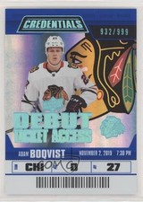 2019 Upper Deck Credentials Debut Ticket Access 932/999 Tier 1 Adam Boqvist 01ks