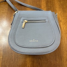 Kedzie Camden Mini Messenger Vegan Leather Crossbody Bag Gray NWT