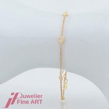 Brillant-Anker-Armband - 5 Brillanten ges. 0,13ct - 18K/750 Gelbgold