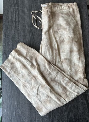 VTG Y2K London Jean Victoria's Secret Linen Blend Wide Leg Pants Size 10 Beige