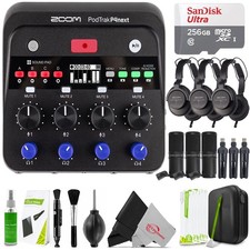 Zoom PodTrak P4next Recorder  3x ZDM-1 Mic Packs, 256GB Card  Cleaning Kit
