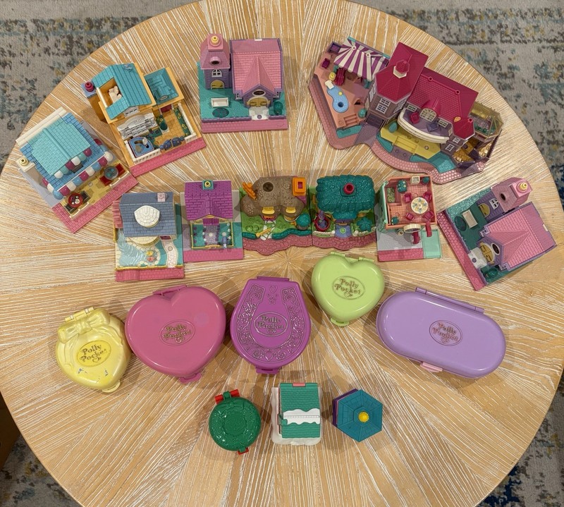 Lot of 18 Polly Pocket Bluebird compacts & houses 1990s no figures READ