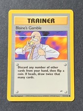 Blaine's Gamble 121/132 Gym Heroes Common Pokemon Karte WOTC Vintage