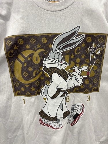 Cookies T-Shirt Men's Sz 3XL White 1983 Bugs Bunny Graphic Logo Pro Club USA Vtg - Picture 2 of 8