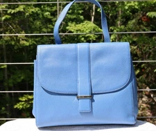  NEELY & CHLOE Blue Leather No. 20 Day Bag Handbag