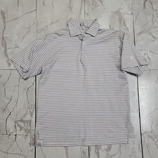 Peter Millar Summer Comfort Performance Striped Geometric Golf Polo Shirt Men M