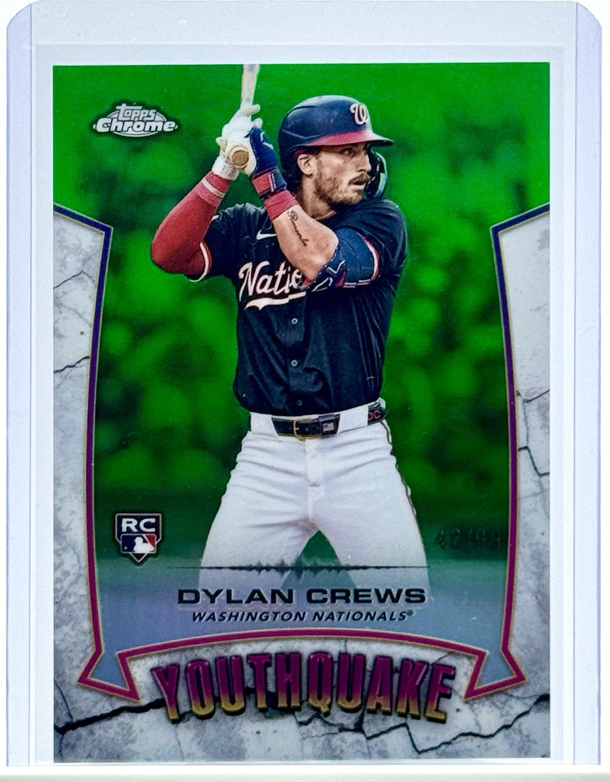 2025 Topps Chrome Youthquake Green Refractors Dylan Crews RC /99