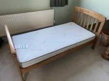 Oak Style Wooden Toddler Bed by Troll & Slumberland Mattress VGC Collection Only