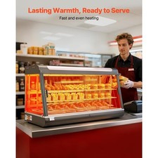 3-Tier Commercial Food Warmer Display, 1600W Food Display Warmer with LED Light,