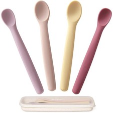 Silicone Spoons Set of 4 Self Feeding Toddler Spoons First Stage Feeding