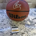 Steph Curry Signed Golden State Warriors WILSON NBA Basketball With COA 3pt KING