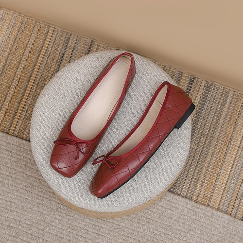 Square Toe Pumps Shoes Women Flat Shoes Elegant French Flat Slip on Casual Shoes - Picture 8 of 29