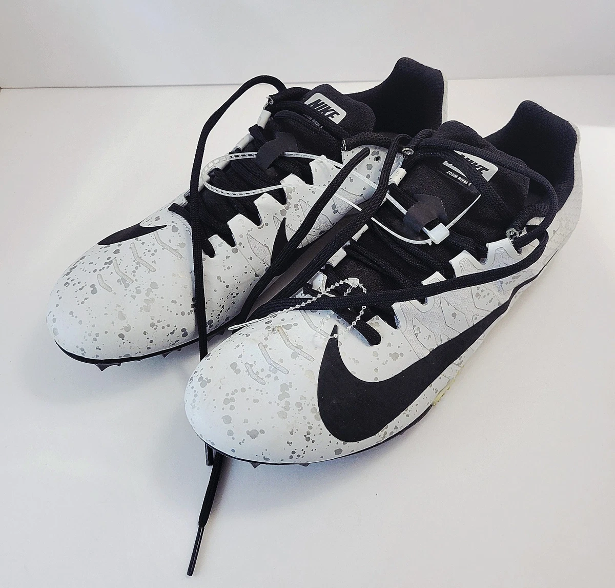 Nike White and Black Speckled Racing Shoes Nike Air Zoom Rival S 9 Spikes  main image 3