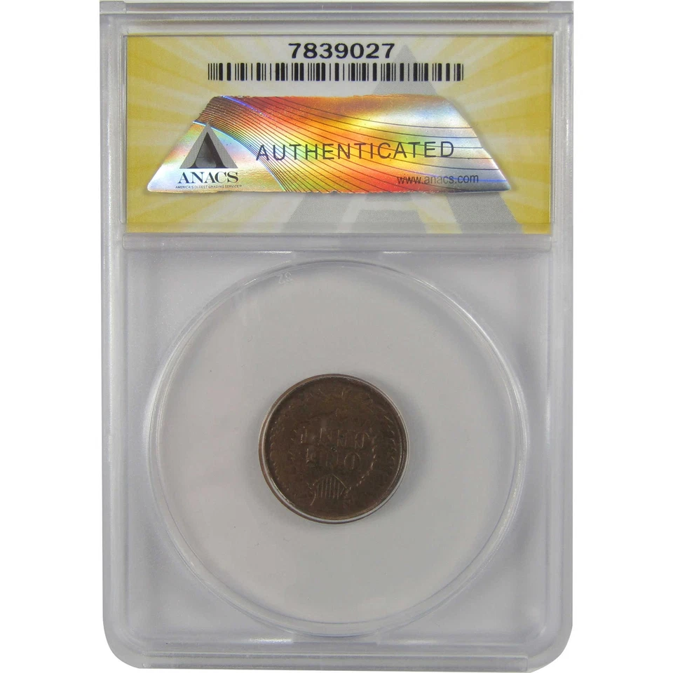 1864 No L Indian Head Cent VG 8 Details ANACS Bronze Penny SKU:I22280 - Image 2 of 4